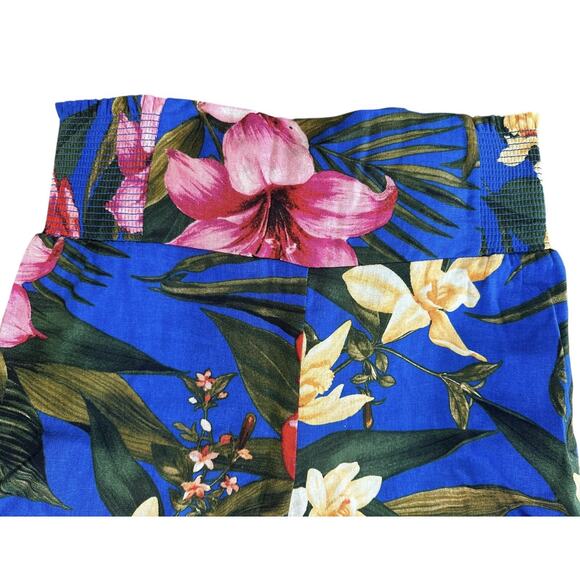 Revolve Cupcakes & Cashmere Crop Top & Pants Set Linen Blend Tropical Hawaiian - Picture 10 of 13